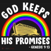 Christian Noah Ark Jesus God Keeps His Promises Rainbow Women's Hoodie thumb 2