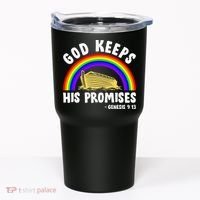Christian Noah Ark Jesus God Keeps His Promises Rainbow Tumbler thumb 0