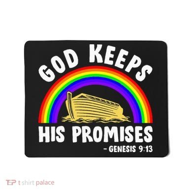 Christian Noah Ark Jesus God Keeps His Promises Rainbow Mousepad