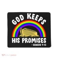 Christian Noah Ark Jesus God Keeps His Promises Rainbow Mousepad thumb 0