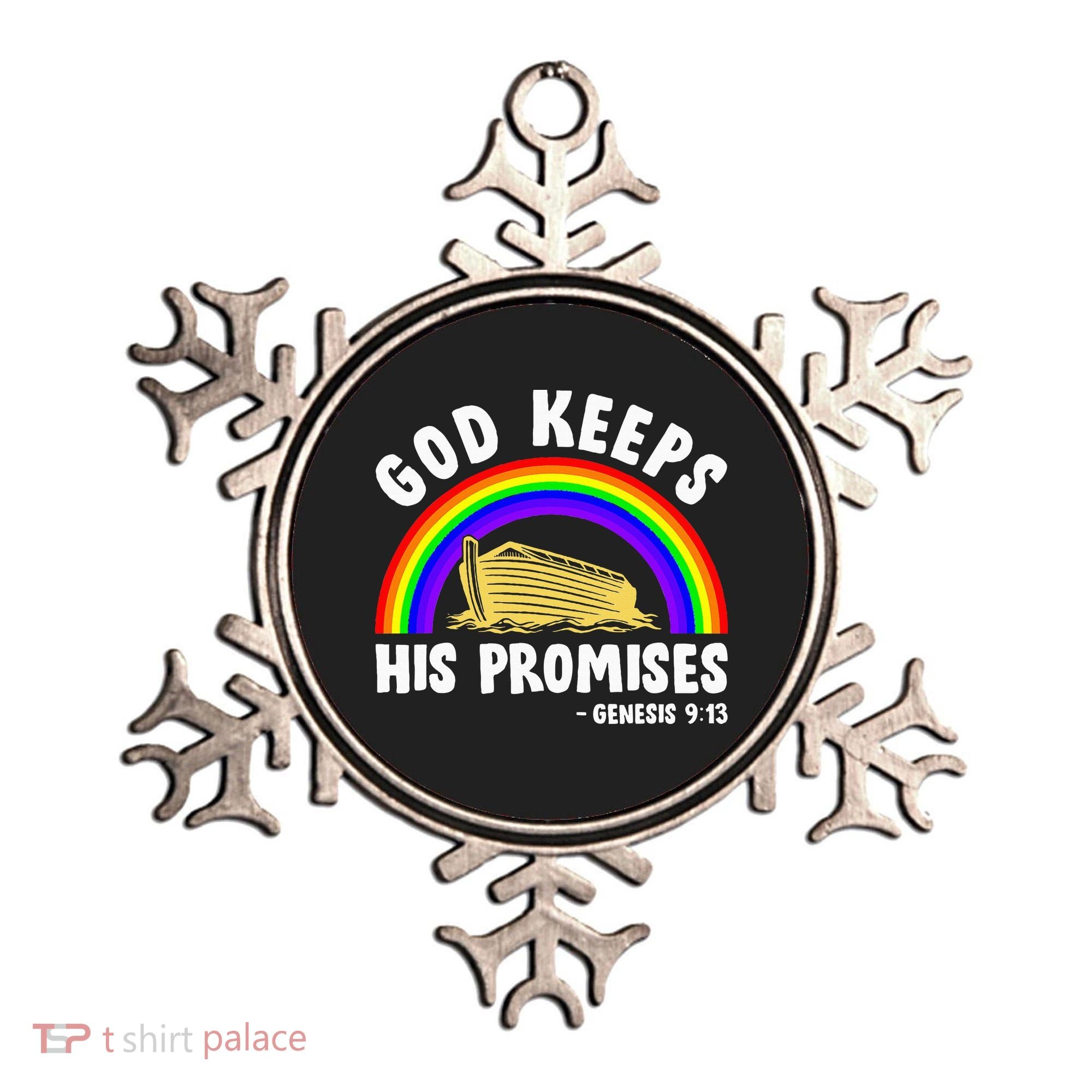Christian Noah Ark Jesus God Keeps His Promises Rainbow Ornament