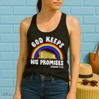Christian Noah Ark Jesus God Keeps His Promises Rainbow Women's Tank Top thumb 2