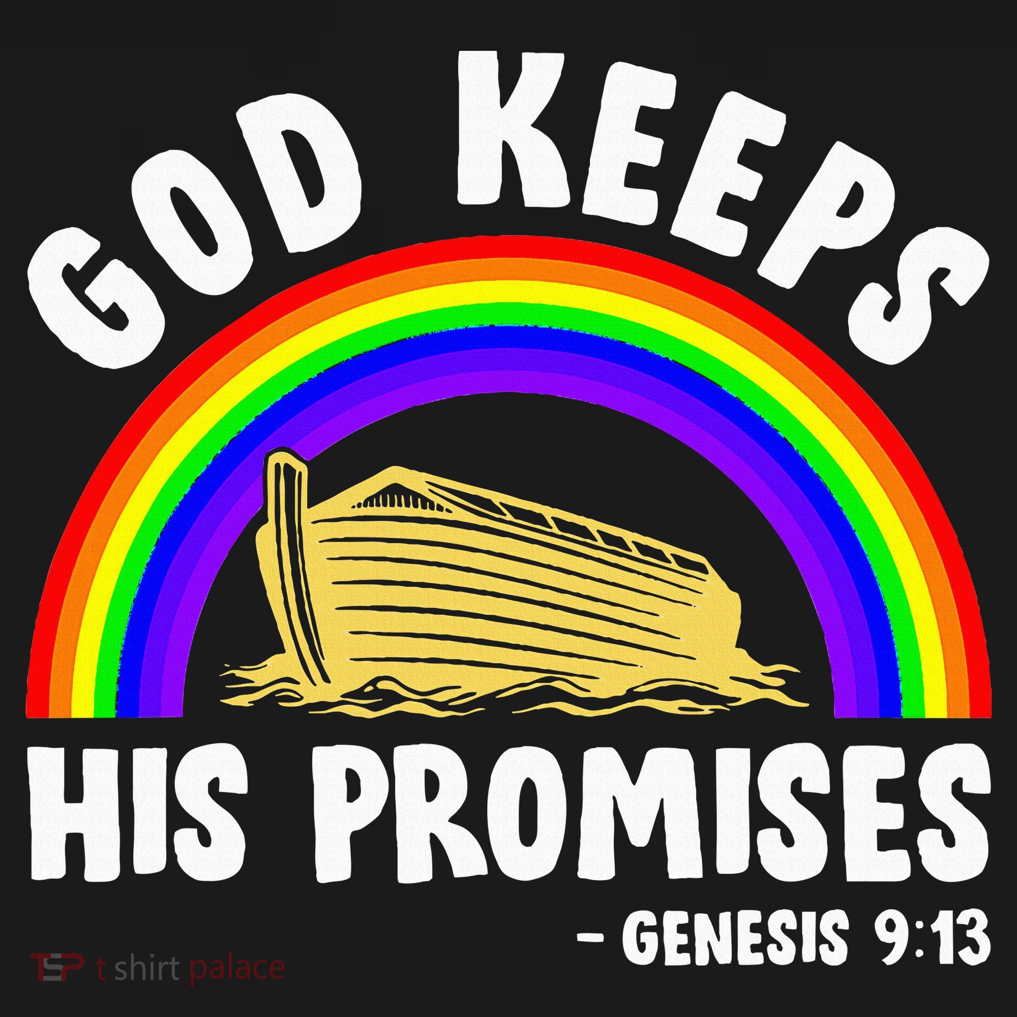 Christian Noah Ark Jesus God Keeps His Promises Rainbow Baby Bodysuit