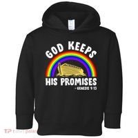 Christian Noah Ark Jesus God Keeps His Promises Rainbow Toddler Hoodie thumb 0