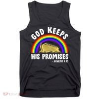 Christian Noah Ark Jesus God Keeps His Promises Rainbow Tank Top thumb 0