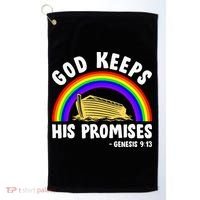 Christian Noah Ark Jesus God Keeps His Promises Rainbow Golf Towel thumb 0
