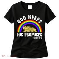 Christian Noah Ark Jesus God Keeps His Promises Rainbow Women's T-Shirt thumb 0