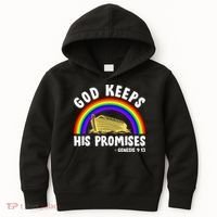 Christian Noah Ark Jesus God Keeps His Promises Rainbow Kids Hoodie thumb 0