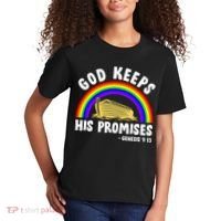Christian Noah Ark Jesus God Keeps His Promises Rainbow Kids T-Shirt thumb 2