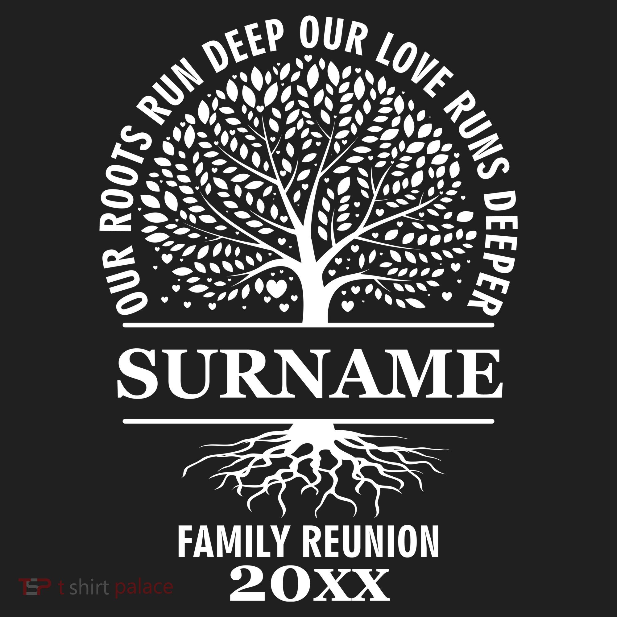 Custom Name And Year Family Reunion Our Roots Run Deep Our Love Runs Deeper Golf Towel