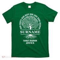 Custom Name And Year Family Reunion Our Roots Run Deep Our Love Runs Deeper T-Shirt thumb 0