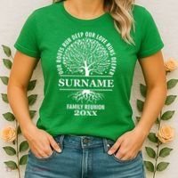 Custom Name And Year Family Reunion Our Roots Run Deep Our Love Runs Deeper Women's T-Shirt thumb 2