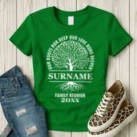 Custom Name And Year Family Reunion Our Roots Run Deep Our Love Runs Deeper Women's T-Shirt thumb 3
