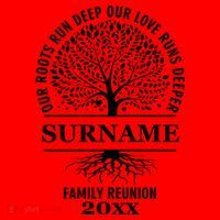 Custom Name And Year Family Reunion Our Roots Run Deep Our Love Runs Deeper Santa Hat thumb 1