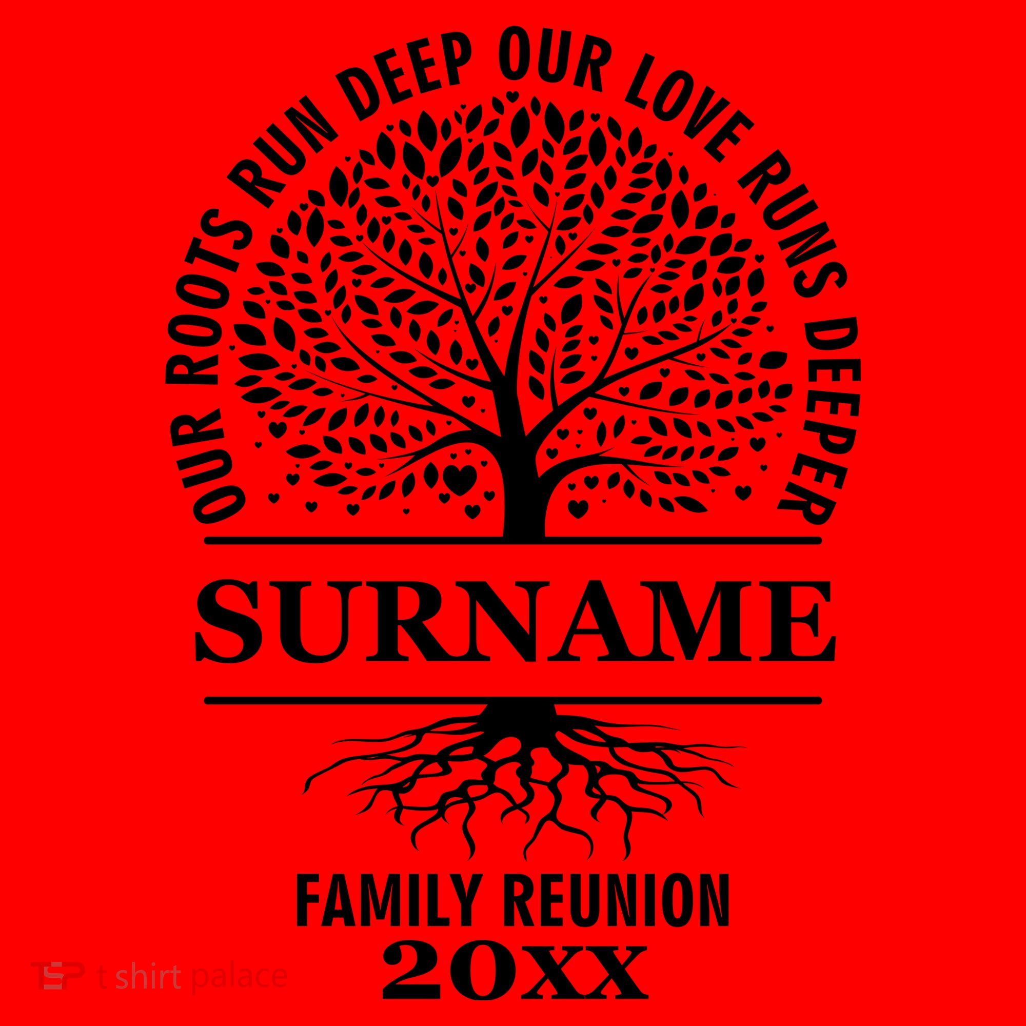 Custom Name And Year Family Reunion Our Roots Run Deep Our Love Runs Deeper Santa Hat