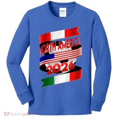 Cool North America Canada Mexico Soccer Cup 2026 Kids Long Sleeve Shirt