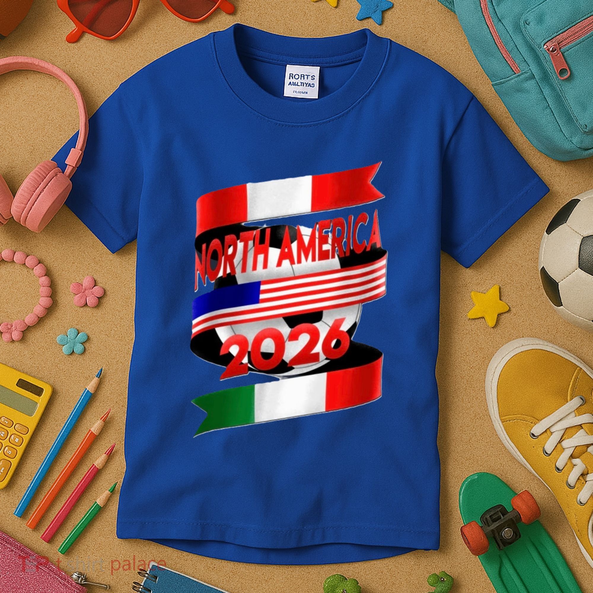 Cool North America Canada Mexico Soccer Cup 2026 Kids T-Shirt