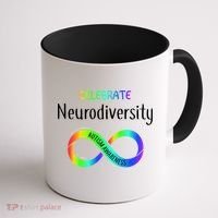 Celebrate Neurodiversity Autism Awareness Month Infinity Coffee Mug thumb 1