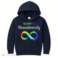 Celebrate Neurodiversity Autism Awareness Month Infinity Kids Hoodie thumb 0