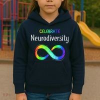 Celebrate Neurodiversity Autism Awareness Month Infinity Kids Hoodie thumb 3