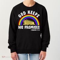 Christian Noah Ark Jesus God Keeps His Promises Rainbow Women's Sweatshirt thumb 0