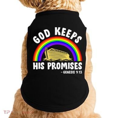 Christian Noah Ark Jesus God Keeps His Promises Rainbow Doggie Tank