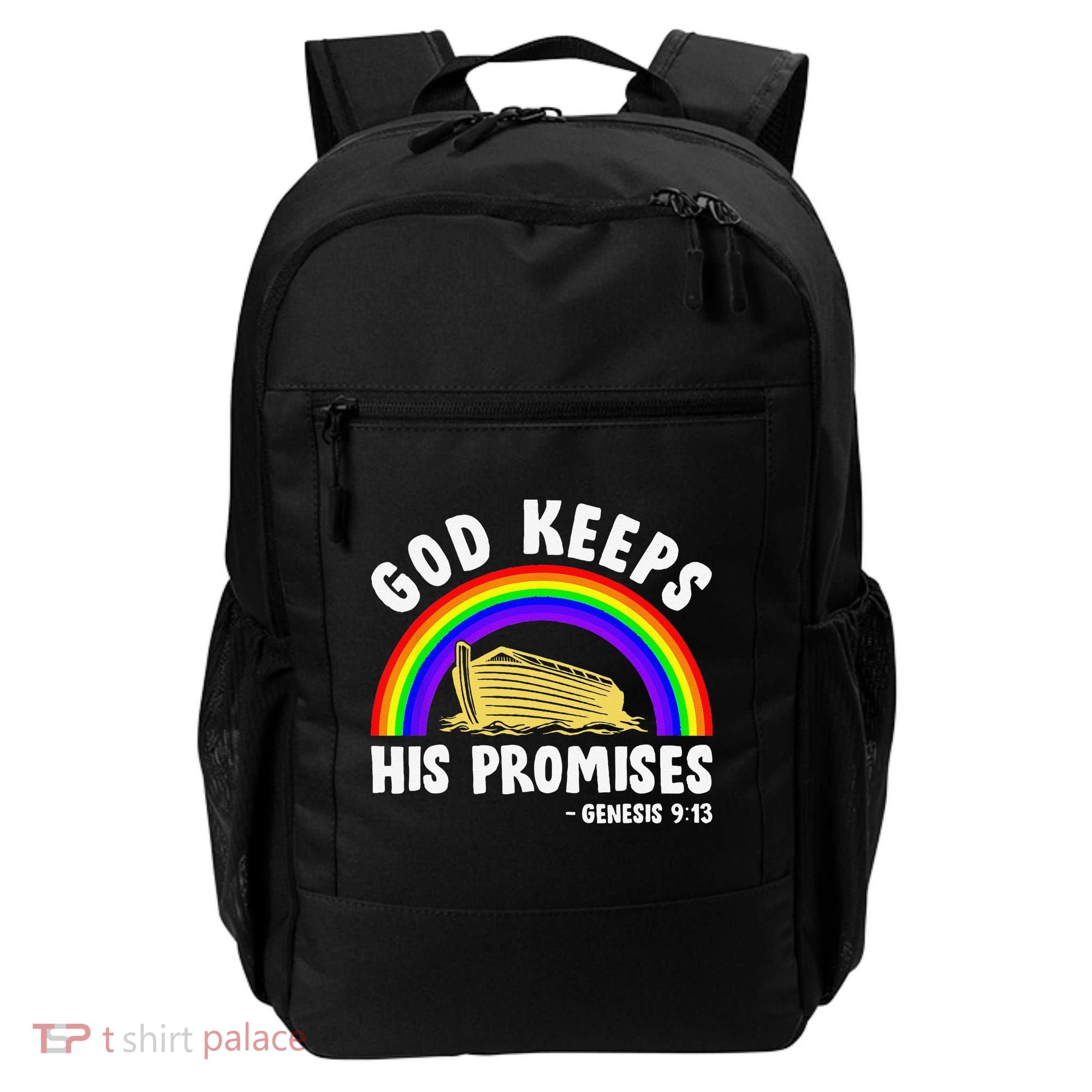 Christian Noah Ark Jesus God Keeps His Promises Rainbow Backpack