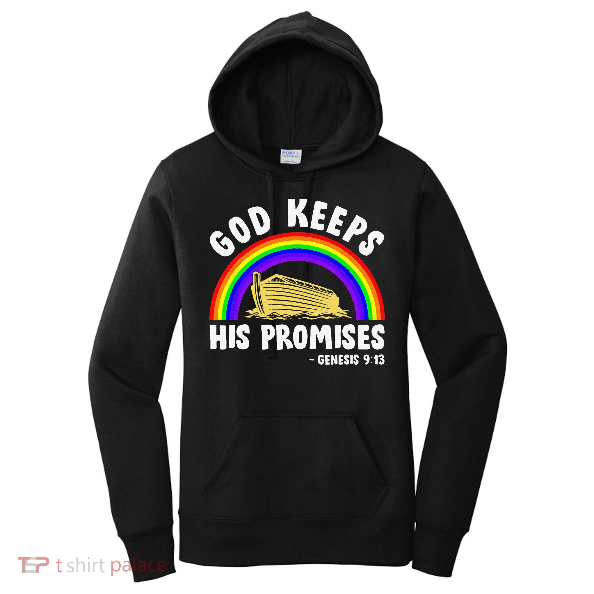 Christian Noah Ark Jesus God Keeps His Promises Rainbow Women's Hoodie
