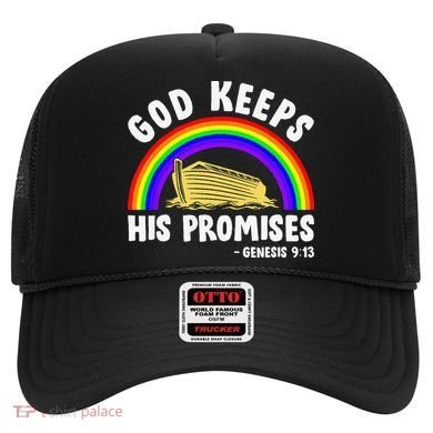 Christian Noah Ark Jesus God Keeps His Promises Rainbow Hat