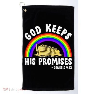 Christian Noah Ark Jesus God Keeps His Promises Rainbow Golf Towel