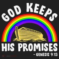 Christian Noah Ark Jesus God Keeps His Promises Rainbow Golf Towel thumb 3
