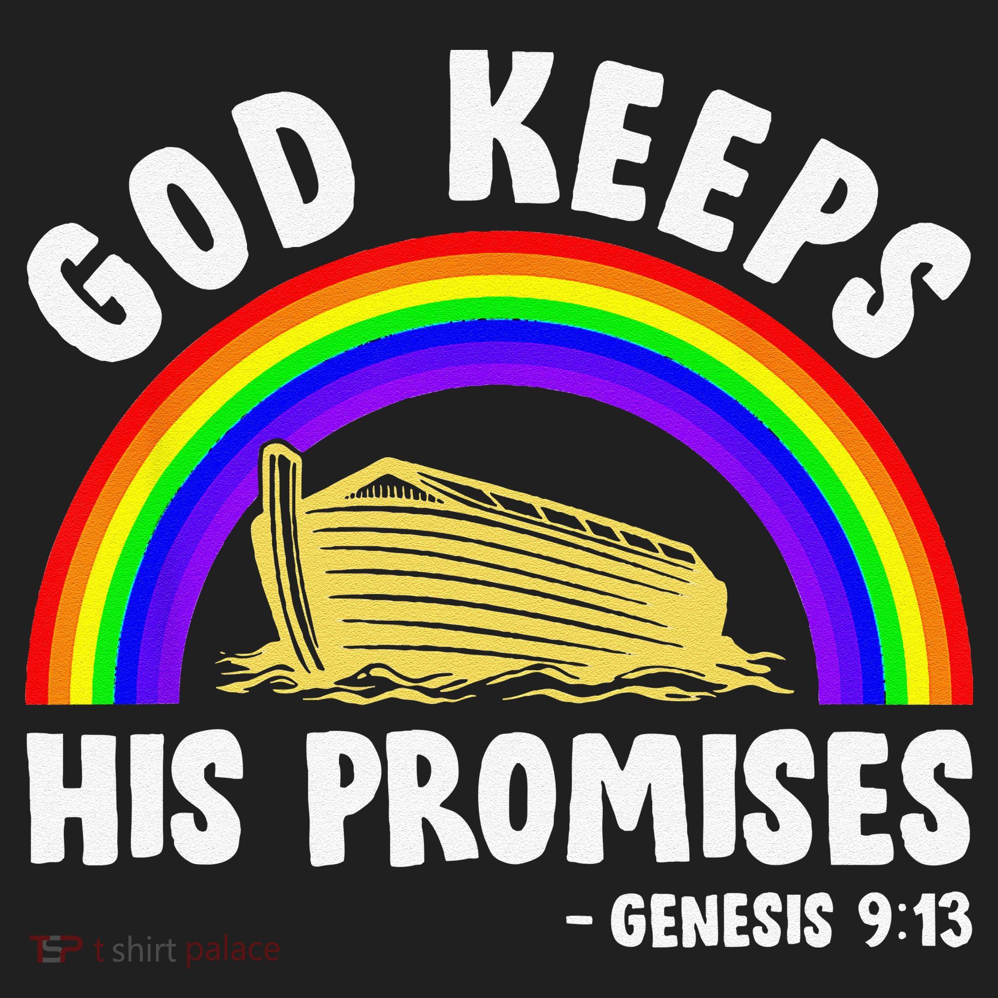 Christian Noah Ark Jesus God Keeps His Promises Rainbow Golf Towel