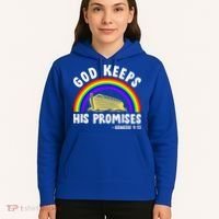 Christian Noah Ark Jesus God Keeps His Promises Rainbow Hoodie thumb 5