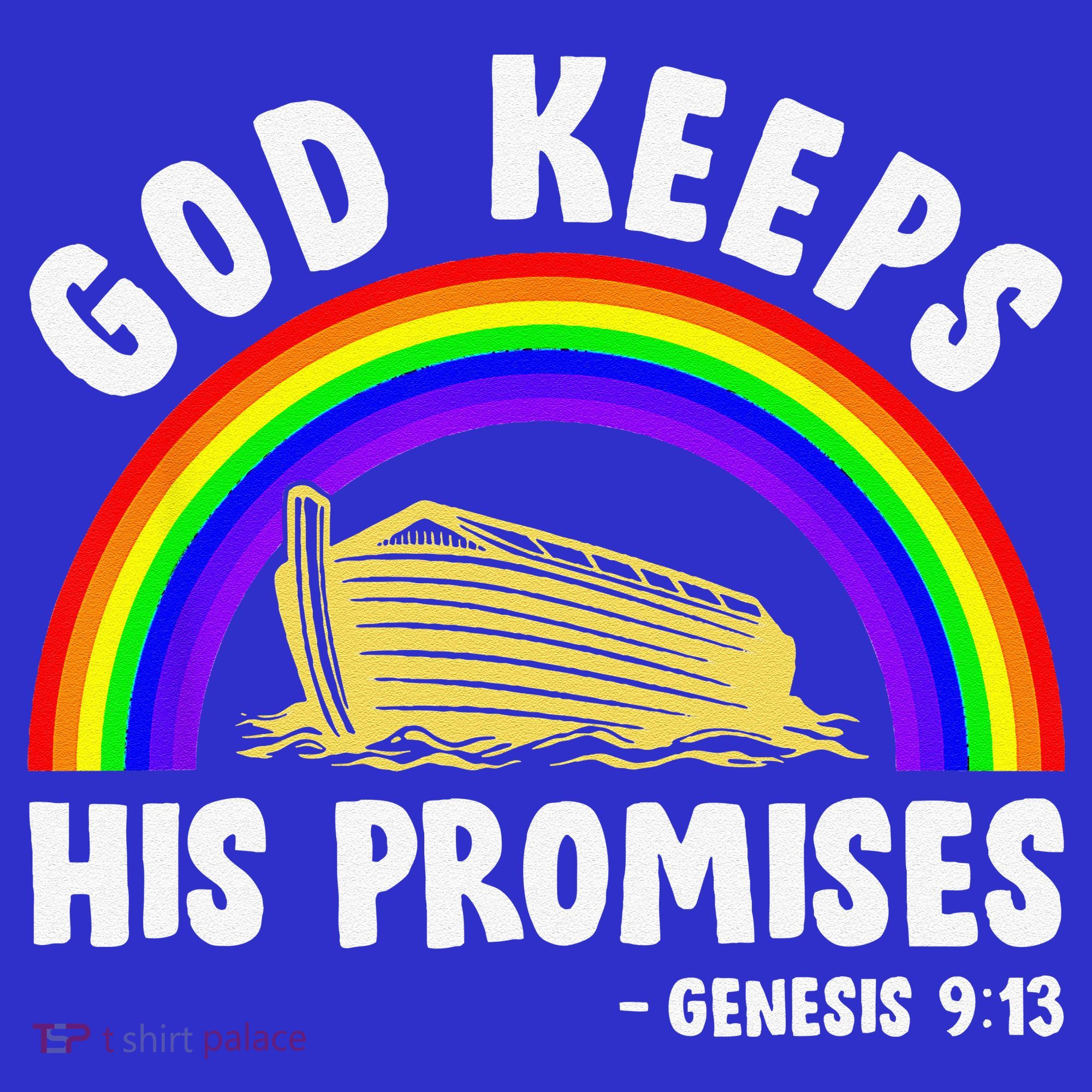 Christian Noah Ark Jesus God Keeps His Promises Rainbow Hoodie