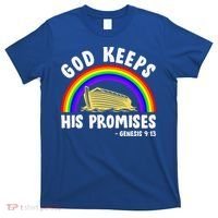 Christian Noah Ark Jesus God Keeps His Promises Rainbow T-Shirt thumb 0