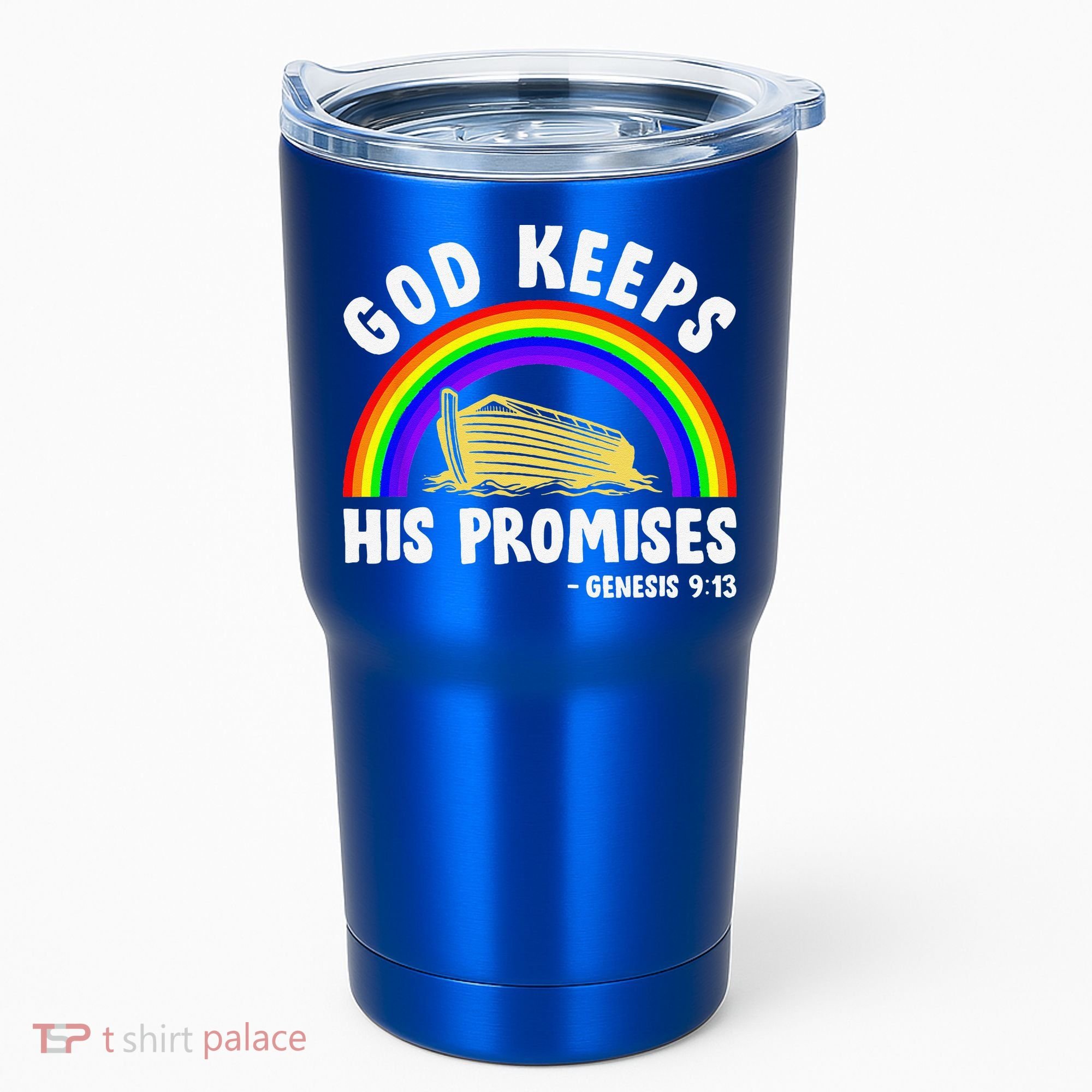 Christian Noah Ark Jesus God Keeps His Promises Rainbow Tumbler