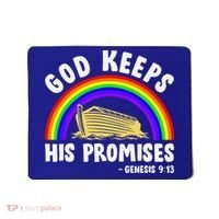 Christian Noah Ark Jesus God Keeps His Promises Rainbow Mousepad thumb 0