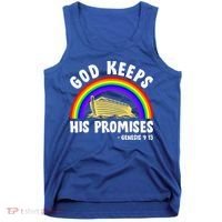 Christian Noah Ark Jesus God Keeps His Promises Rainbow Tank Top thumb 0