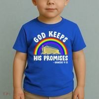Christian Noah Ark Jesus God Keeps His Promises Rainbow Toddler T-Shirt thumb 2