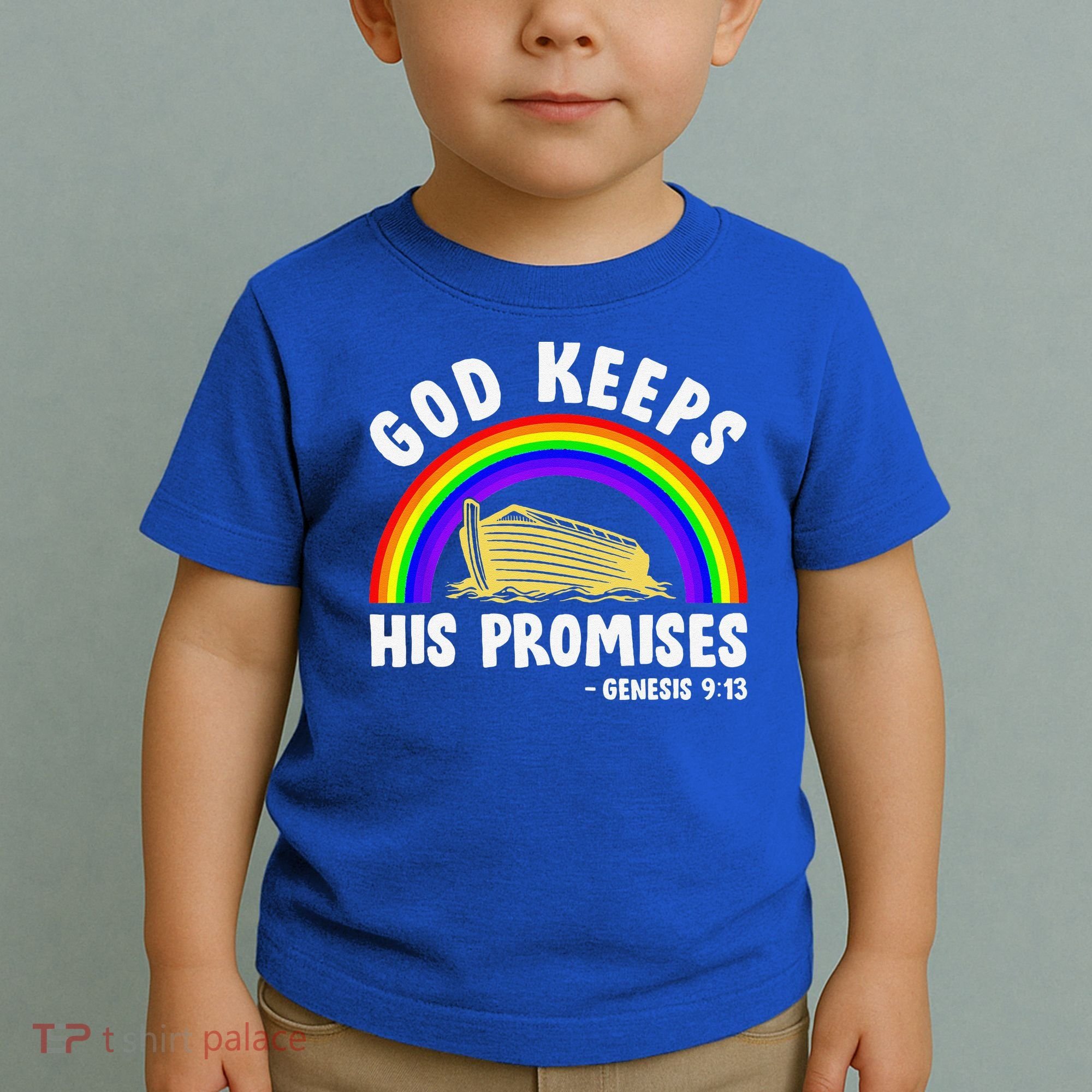 Christian Noah Ark Jesus God Keeps His Promises Rainbow Toddler T-Shirt