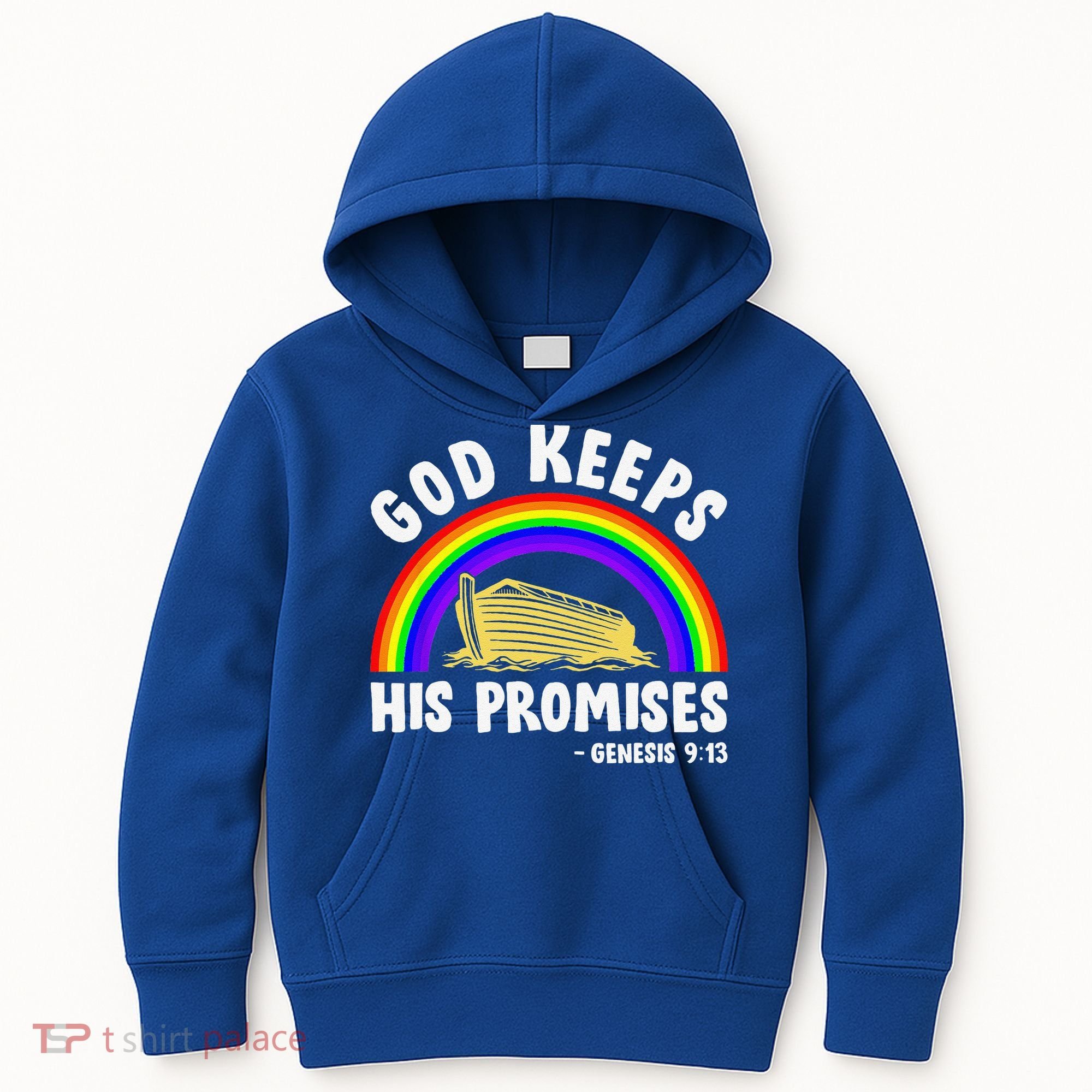 Christian Noah Ark Jesus God Keeps His Promises Rainbow Kids Hoodie