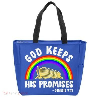 Christian Noah Ark Jesus God Keeps His Promises Rainbow Tote Bag