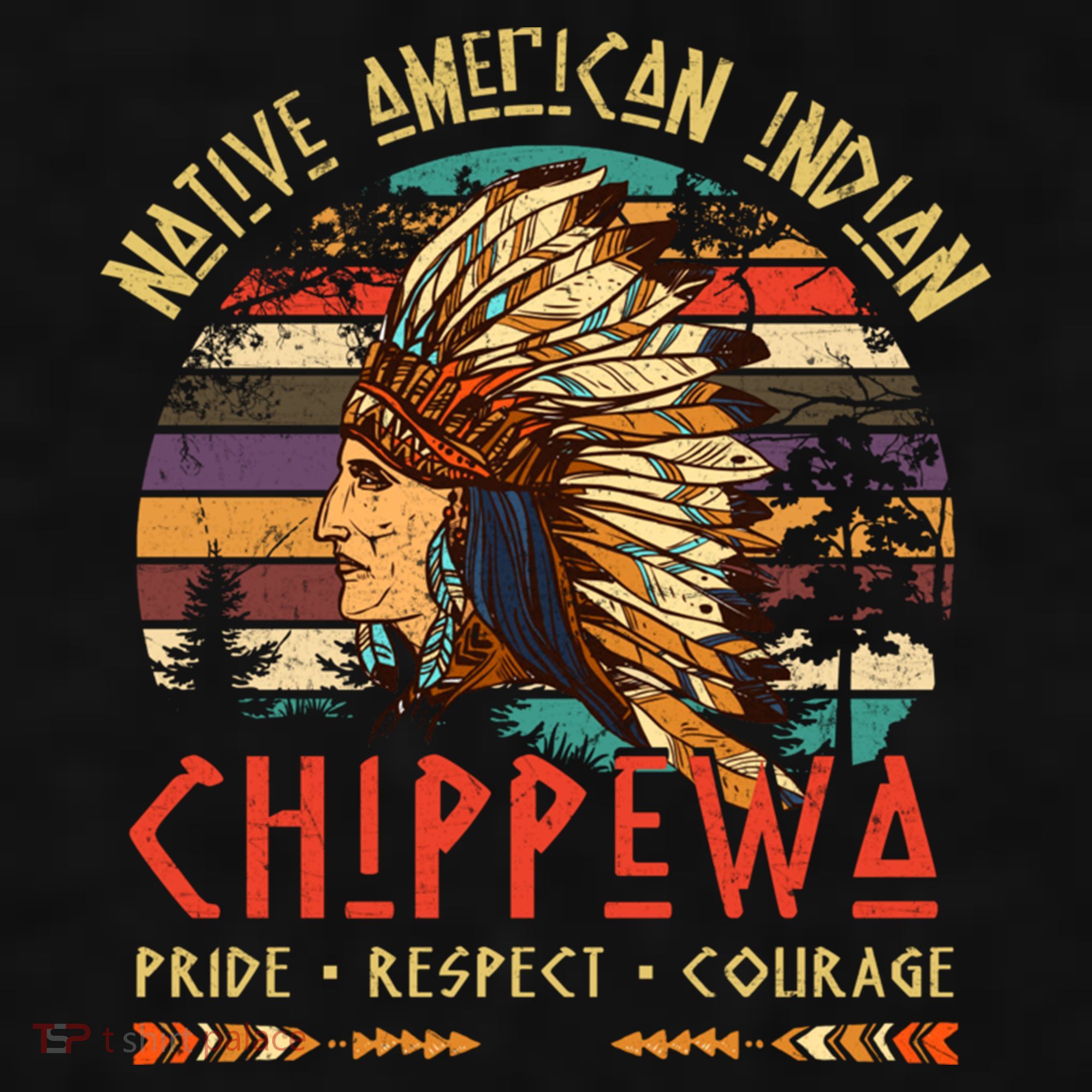 Chippewa Native American Indian Pride Indigenous Tribe Ladies PosiCharge Tri-Blend Wicking Tank