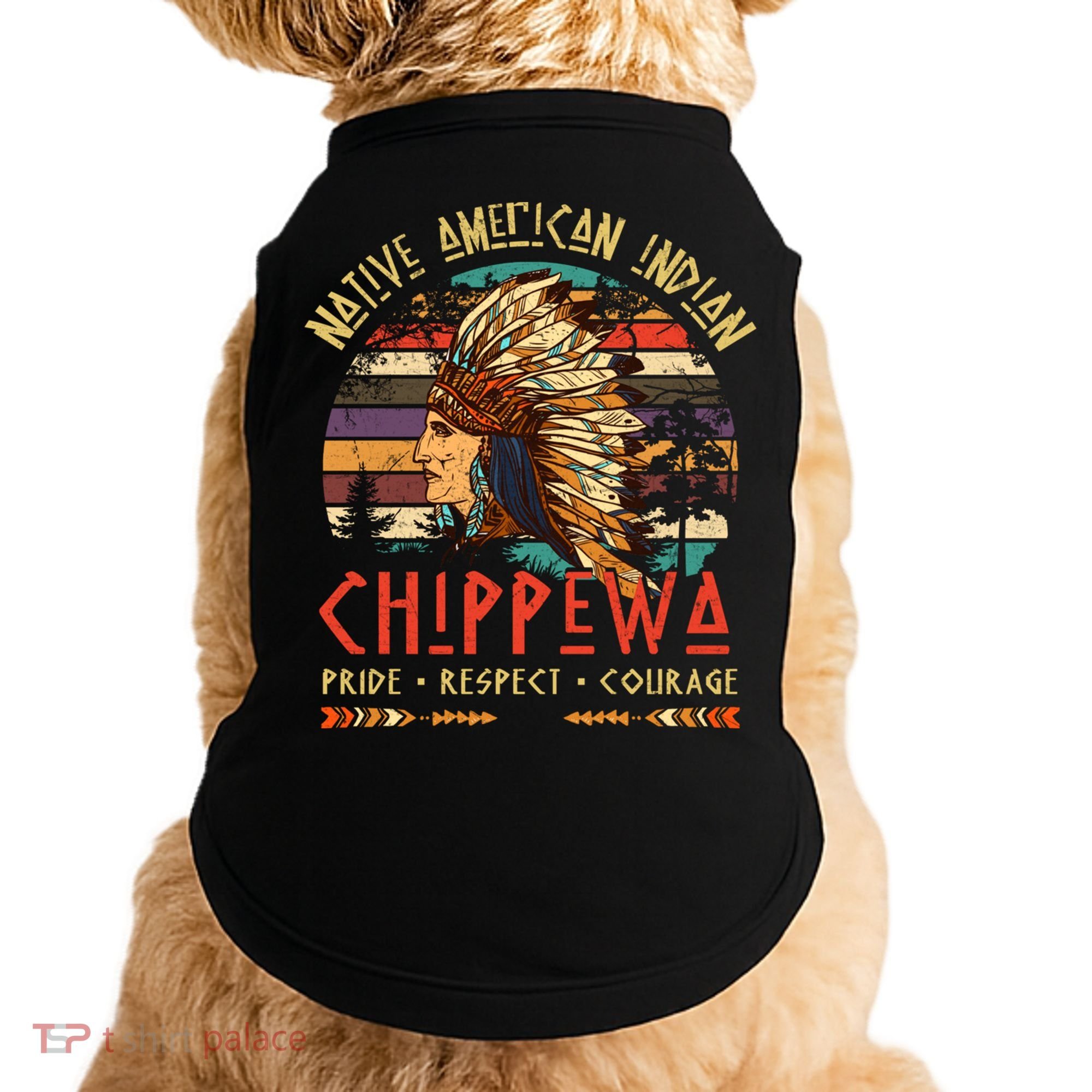 Chippewa Native American Indian Pride Indigenous Tribe Doggie Tank