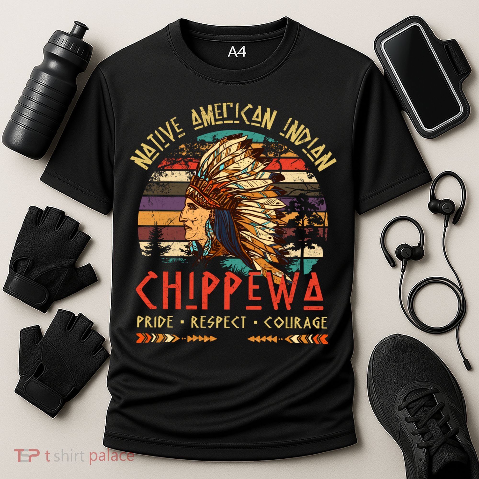 Chippewa Native American Indian Pride Indigenous Tribe Cooling Performance Crew T-Shirt