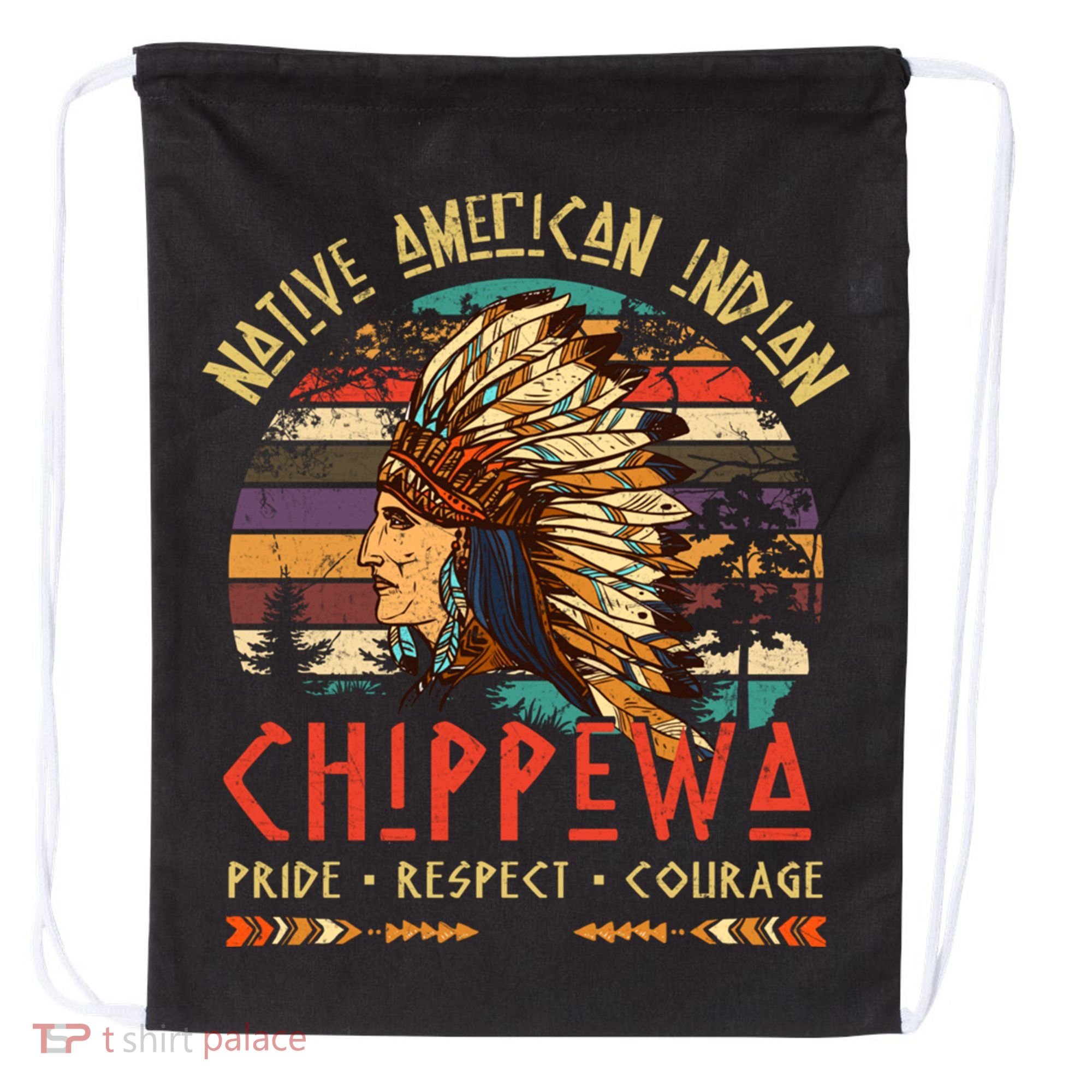 Chippewa Native American Indian Pride Indigenous Tribe Drawstring Bag