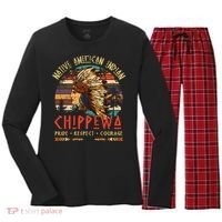 Chippewa Native American Indian Pride Indigenous Tribe Women's Long Sleeve Flannel Pajama Set  thumb 0