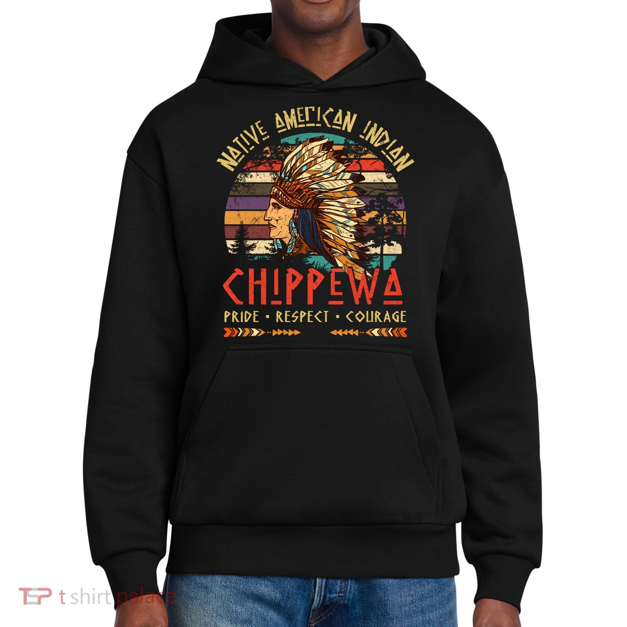 Chippewa Native American Indian Pride Indigenous Tribe District V.I.T. Heavyweight Hoodie