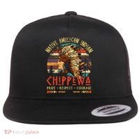 Chippewa Native American Indian Pride Indigenous Tribe Flat Bill Trucker Hat thumb 0