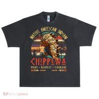 Chippewa Native American Indian Pride Indigenous Tribe Urban Oversized Heavyweight T-Shirt thumb 0